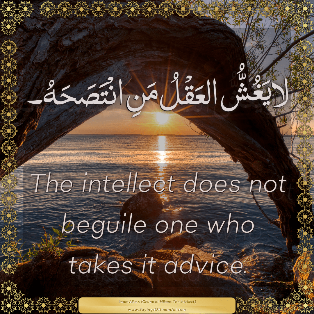 The intellect does not beguile one who takes it advice.